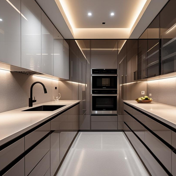 Parallel modular kitchen design layout