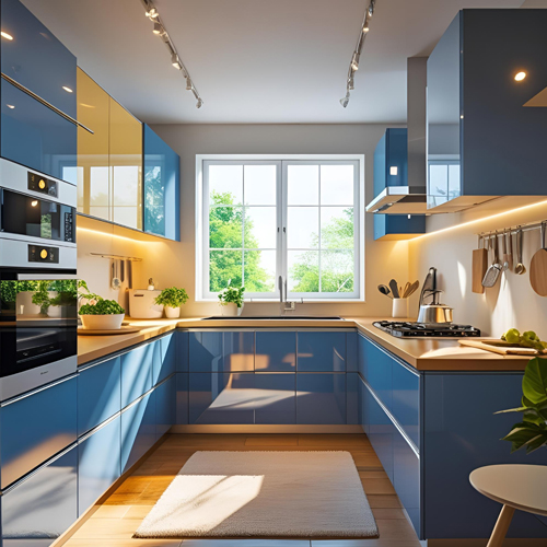 U-Shaped Modular Kitchen
