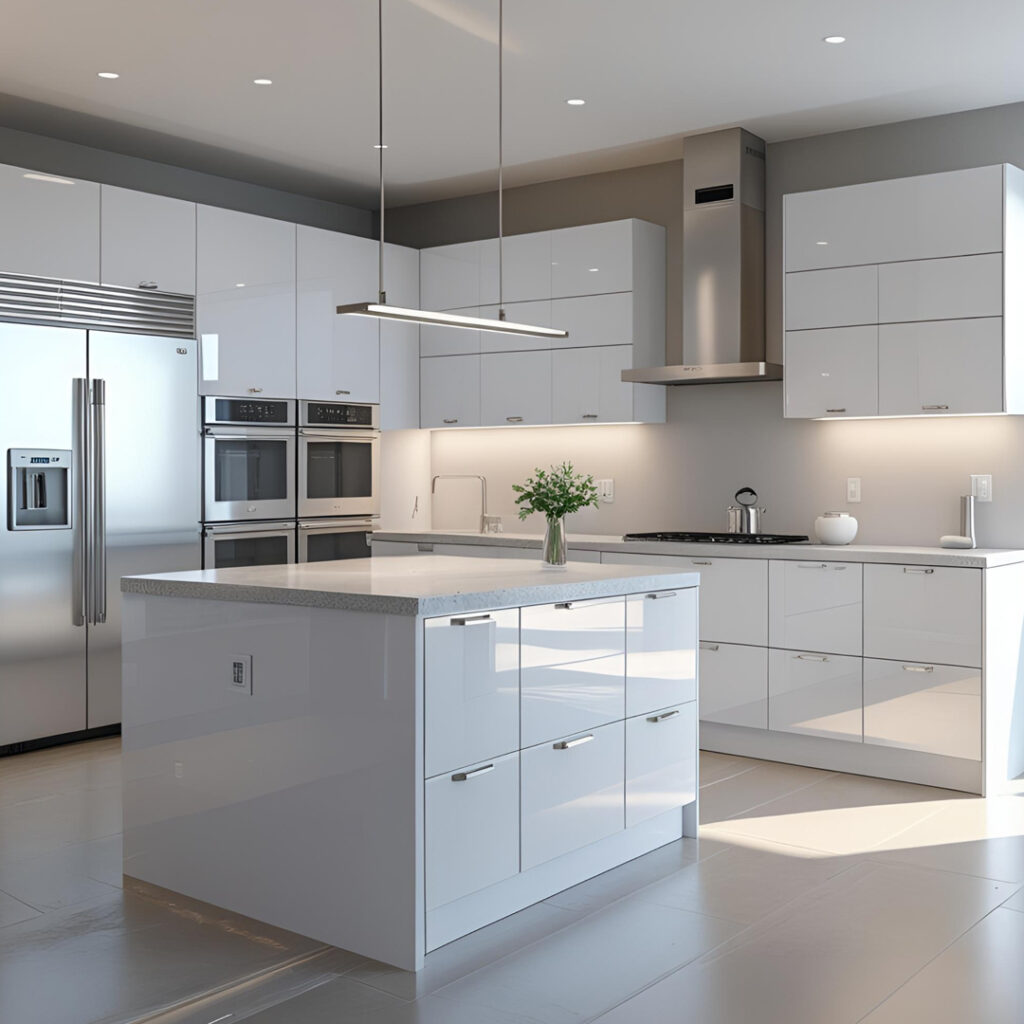 Island modular kitchen with modern finish
