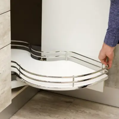 German hardware and moisture-resistant laminates used in modular kitchens