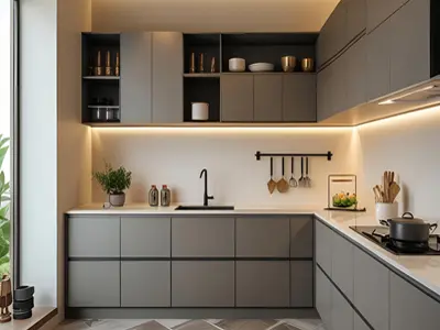 L Shaped Modular Kitchen Design