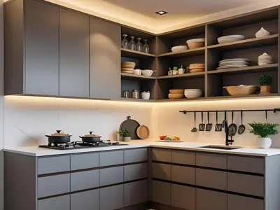L Shaped Modular Kitchen Design