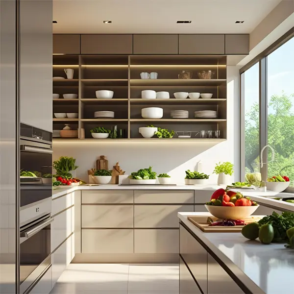 spacious u shaped modular kitchen layout