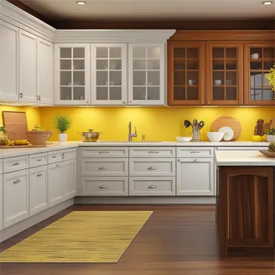 l shaped modular kitchen with best color combination