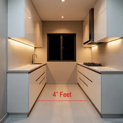 Parallel Modular Kitchen Designs with acrylic finish