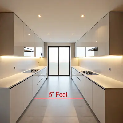 Parallel Modular Kitchen Designs with acrylic finish