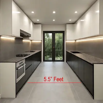 Parallel Modular Kitchen Designs with acrylic finish