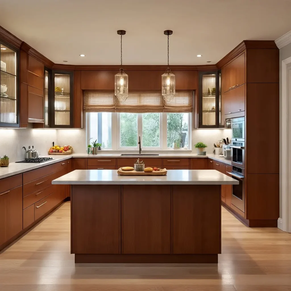 U-Shaped Island Modular Kitchen with Island – Premium Look