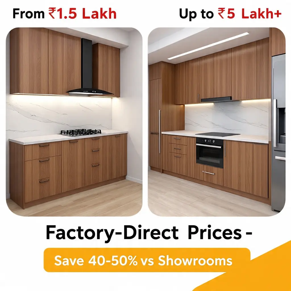 Cost of Wooden Modular Kitchen in Delhi NCR – Affordable Factory Direct Pricing
