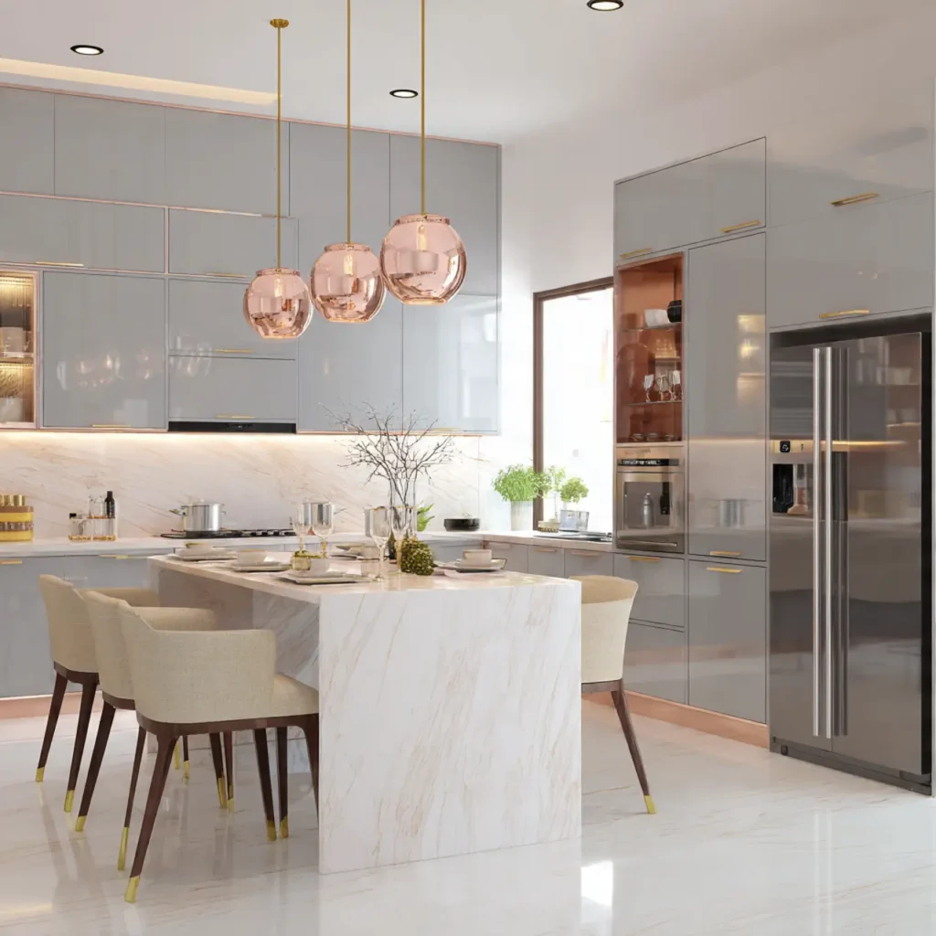 elegant and modern island modular kitchen designs