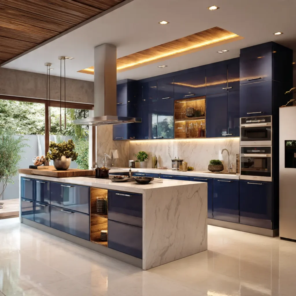 elegant and modern island modular kitchen designs