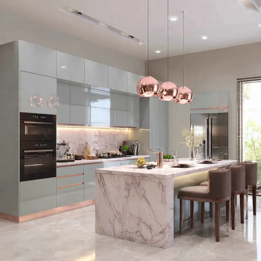 elegant and modern island modular kitchen designs