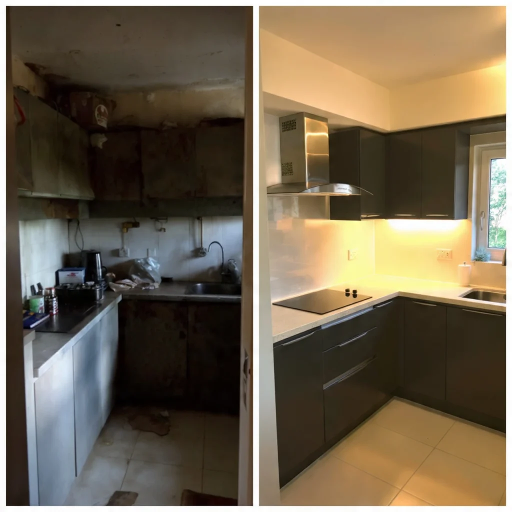 l shaped kitchen installation noida